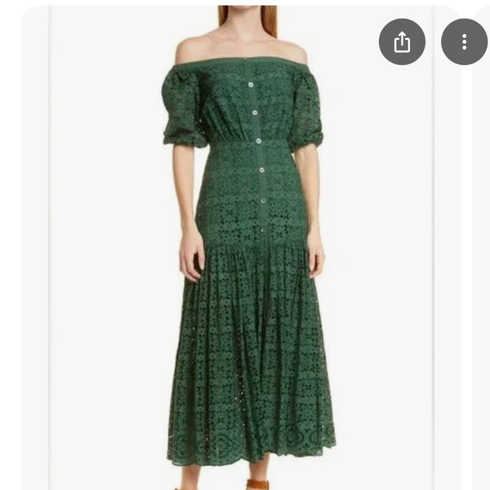 Veronica Beard Green Eyelet Dress
